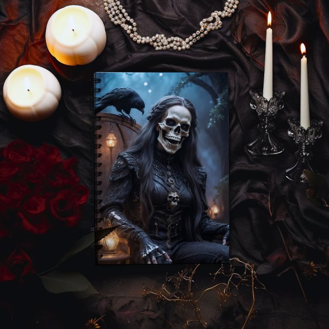 Skeleton Female with Raven Notebook (Creator Uploaded)