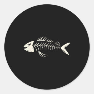 Skeleton Fish Bone Collectors Classic Round Sticker