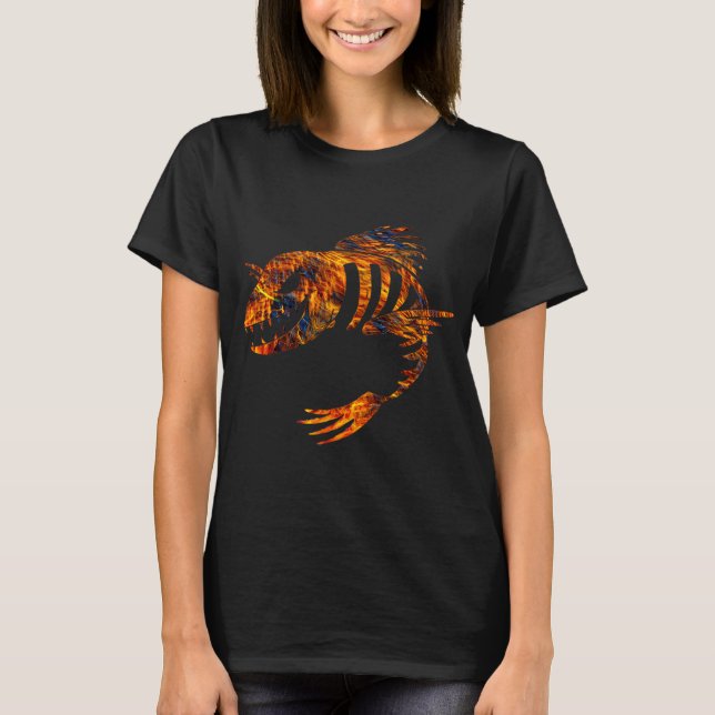 Skeleton Fish on Fire T-Shirt (Front)