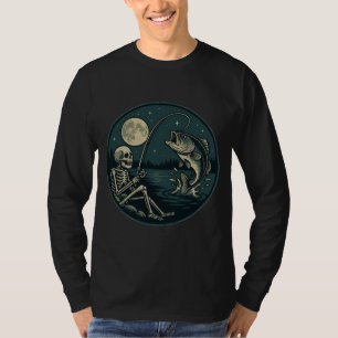 Skeleton Fisherman Halloween Angler T-Shirt