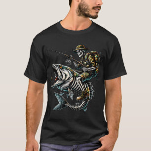 Skeleton Fisherman Riding Giant Fish – Hardcore T-Shirt