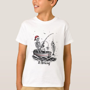 Skeleton Fisherman with Fish Skeleton T-Shirt