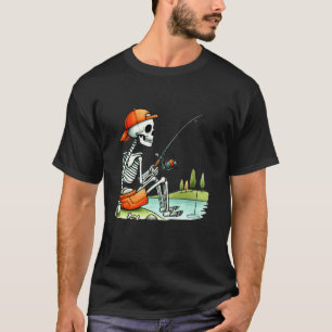 Skeleton Fishing Halloween Costume Funny Fishing B T-Shirt