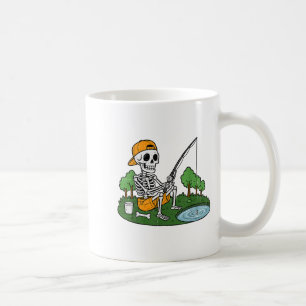 Skeleton Fishing Halloween Soky Fisherman Fish Men Coffee Mug