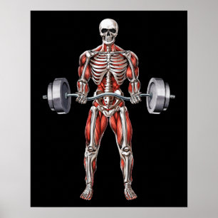 Skeleton Fitness Workout Poster
