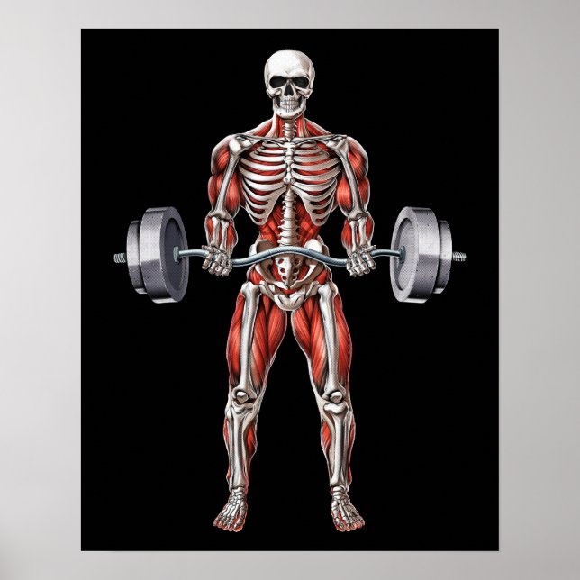 Skeleton Fitness Workout Poster (Front)