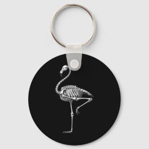 Skeleton Flamingo Halloween  Key Ring