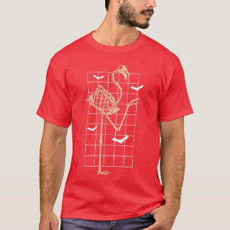 Skeleton Flamingo Trick Or Treating Bird Lover Hal T-Shirt