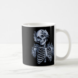 Skeleton Floral Skull Halloween Gothic Occult Wome Coffee Mug