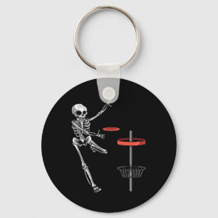Skeleton Flying Disc Golf Halloween Frisbee Easy D Key Ring