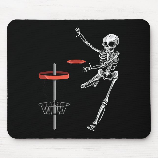 Skeleton Flying Disc Golf Halloween Frisbee Easy D Mouse Mat (Front)