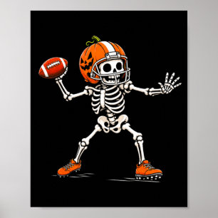Skeleton football halloween costume boys kids poster