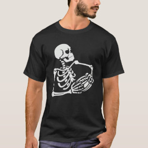 Skeleton Football Player Lazy Halloween Costume Sk T-Shirt