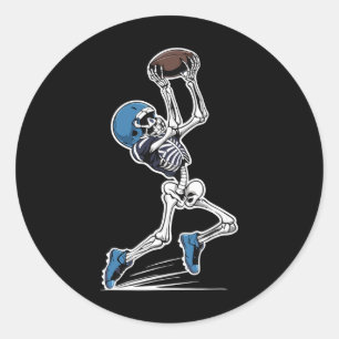 Skeleton Footll Halloween Men Boys Women Footll Fa Classic Round Sticker