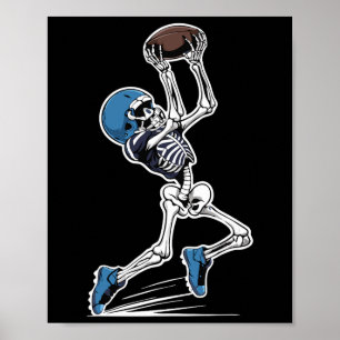 Skeleton Footll Halloween Men Boys Women Footll Fa Poster
