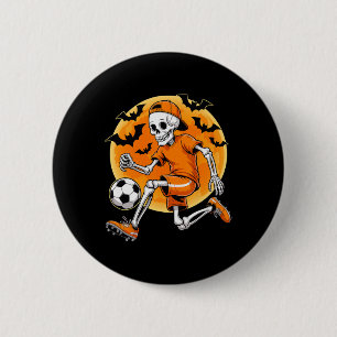 Skeleton Footll Men Boys Kids Halloween Soccer Cos 6 Cm Round Badge
