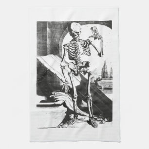 Skeleton from Anatomia Humani Corporis Tea Towel
