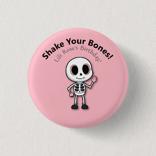 Skeleton Fun Halloween Birthday Party 3 Cm Round Badge