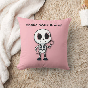 Skeleton Fun Halloween Birthday Party Cushion