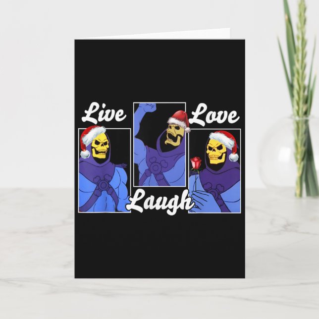 Skeleton Funny Hat Christmas  Card (Front)
