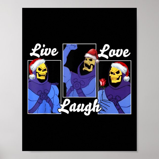 Skeleton Funny Hat Christmas  Poster (Front)