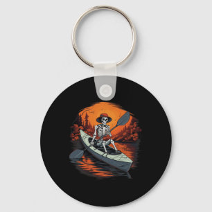 Skeleton Funny Kayaking Canoeing Halloween Kayaker Key Ring