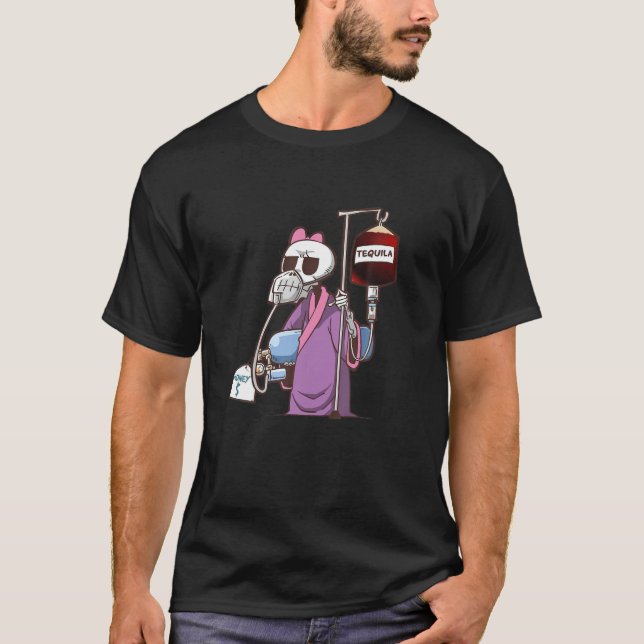 Skeleton Funny Skeleton Money Coffee T-Shirt (Front)