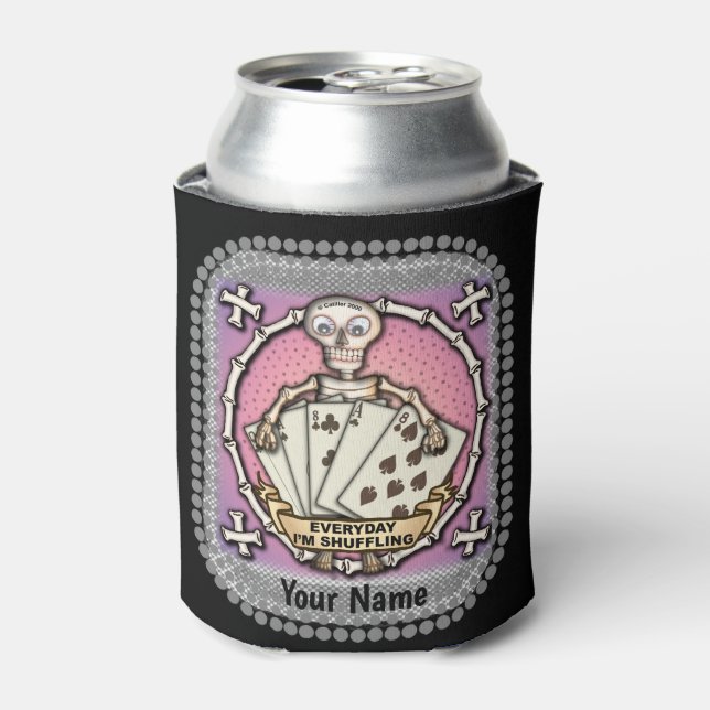 Skeleton Gambler poker can cooler (Can Front)