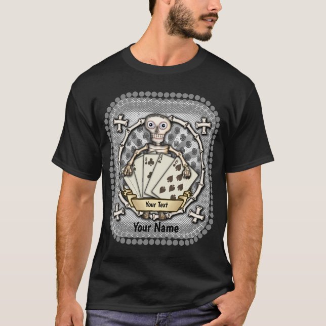 Skeleton Gambler Poker T-Shirt (Front)