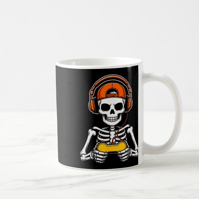 Skeleton Gamer Funny Halloween Gaming Controller S Coffee Mug (Right)