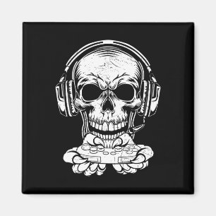 Skeleton Gaming Spooky Clothing Video Game Fan Magnet