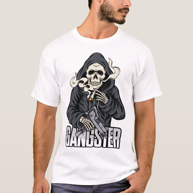 Skeleton Gangster  T-Shirt (Front)