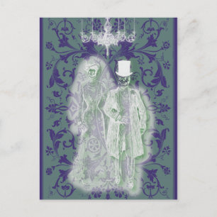 Skeleton Ghost Bride and Groom Postcard