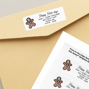 Skeleton Gingerbread Man Holiday Return Address