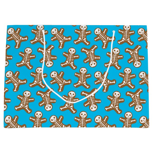 Skeleton Gingerbread Men Large Gift Bag (Front)