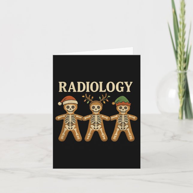 Skeleton Gingerbread Radiology Christmas Holiday X Card (Front)
