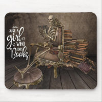 Skeleton Girl Book Lover