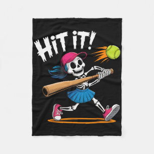 Skeleton Girl Hit It Softll Halloween Costume Fleece Blanket