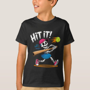 Skeleton Girl Hit It Softll Halloween Costume T-Shirt