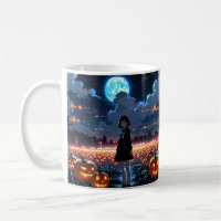 Skeleton Girl Pumpkin Mug – Spooky Anime