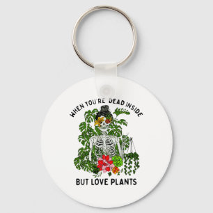 Skeleton Girl When You're Dead Inside But Love Pla Key Ring