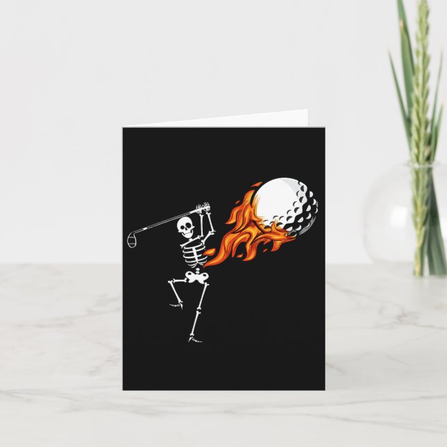 Skeleton Golf Funny Halloween Costume Golfing Spor Card (Front)
