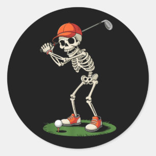 Skeleton Golf Halloween Costume Funny Boys Toddler Classic Round Sticker