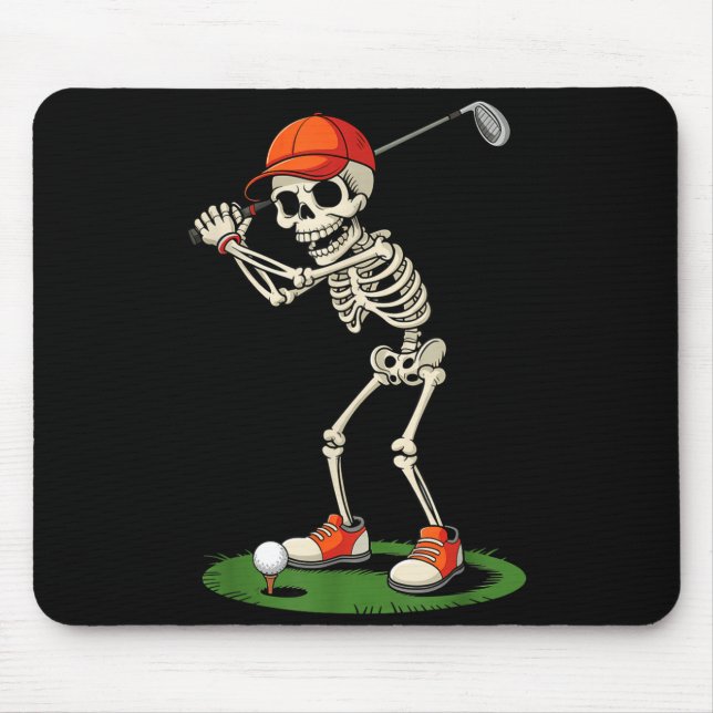 Skeleton Golf Halloween Costume Funny Boys Toddler Mouse Mat (Front)