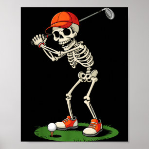 Skeleton Golf Halloween Costume Funny Boys Toddler Poster