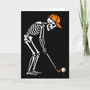 Skeleton Golf Halloween Golfer Costume Dad Mens Bo Card