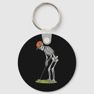 Skeleton Golf Halloween Golfer Golf Player Funny M Key Ring