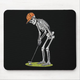 Skeleton Golf Halloween Golfer Golf Player Funny M Mouse Mat