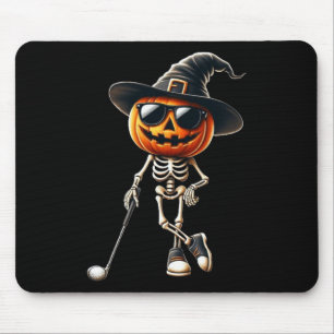 Skeleton Golf Pumpkin Golfing Golfer Halloween Cos Mouse Mat