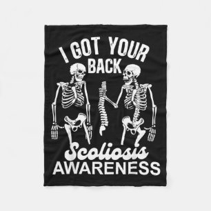 Skeleton Got Back Ortho Life Scoliosis Awareness Fleece Blanket